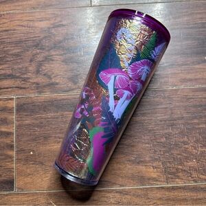 Starbucks 2022 Iridescent Foil Berry Woodland Mushroom Tumbler